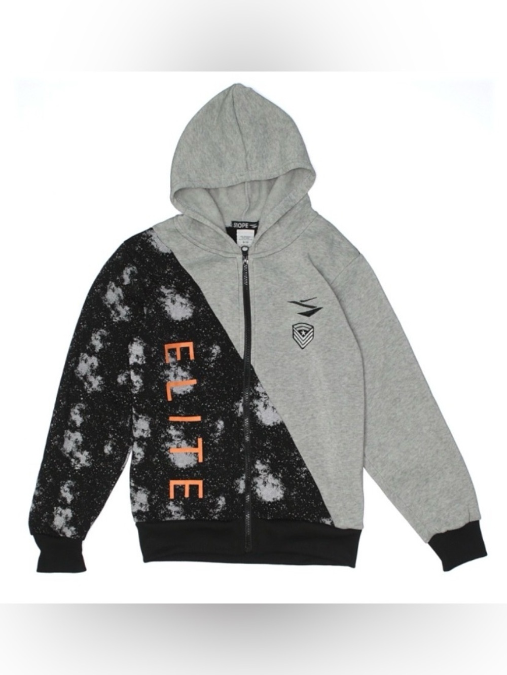 S10PE Graphic Zip-Up Hoodie Jacket - Gray/Black/Orange - Kids